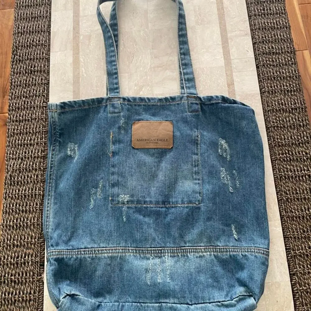 American eagle denim tote 14 x - Picture 2 of 4